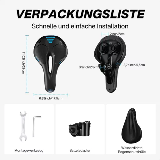 YOUNGDO Gel Sjedalo za Bicikl Ergonomsko Mekano Udobno Vodootporno