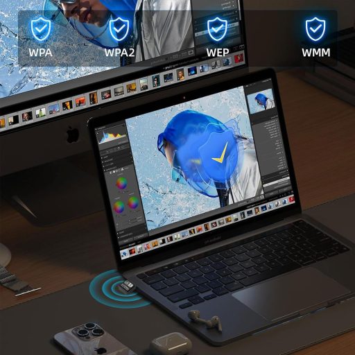 Aigital USB WiFi Adapter 1300Mbps Dual Band 2.4GHz/5.8GHz Vezeték Nélküli Hálózati Vevő PC/Laptop Windows 11/10/8/7/XP és Mac OS Kompatibili