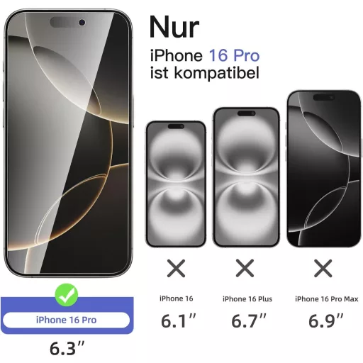 NEW'C iPhone 16 Pro Üvegfólia Szett 2db Adatvédelmi + 2db Kamera Védelem