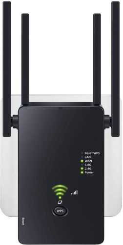 Aenxwa WiFi Jelerősítő 1200 Mbit/s Dual Band 2.4+5 GHz - 4 Antennás Repeater/Router/Access Point Üzemmód, LAN/WAN Port, 15 Eszköz Támogatás