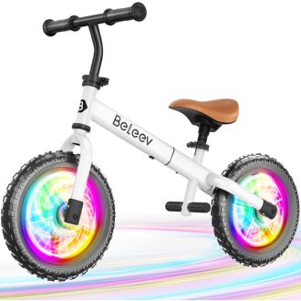   Bicicletă de echilibru BELEEV C2 cu roți LED, pentru copii de 2-5 ani, cu înălțime reglabilă