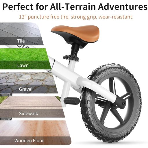 Bicicletă de echilibru BELEEV C2 cu roți LED, pentru copii de 2-5 ani, cu înălțime reglabilă