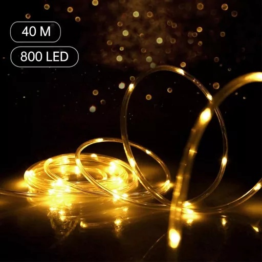 HAUSPROFI LED fénycső 40m 800 LED meleg fehér távirányítóval