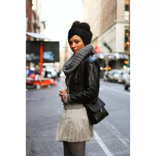 Bandă de păr DRESHOW pentru femei, tricotată, călduroasă, de iarnă, protecție pentru urechi, căptușită cu fleece gros.