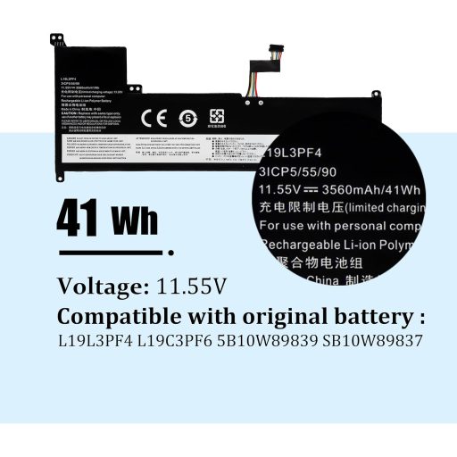 BLESYS L19L3PF4 L19C3PF6 Akkumulátor Lenovo IdeaPad 3-17 sorozathoz