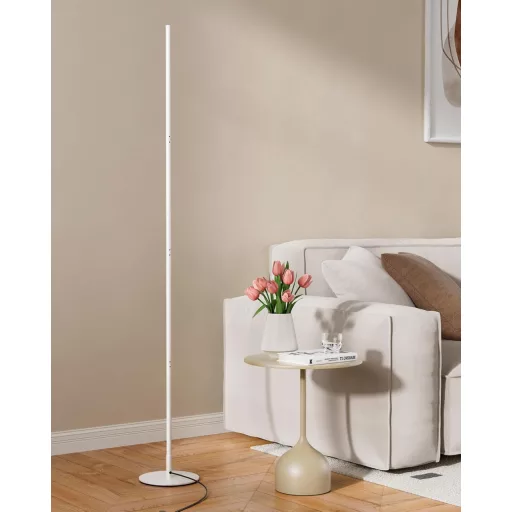 EDISHINE 2 db Állólámpa Szett - Fehér LED Padlólámpa, Szabályozható Fényerő, 3000K Meleg Fény, 146 cm Állítható Magasság, Memória Funkcióval