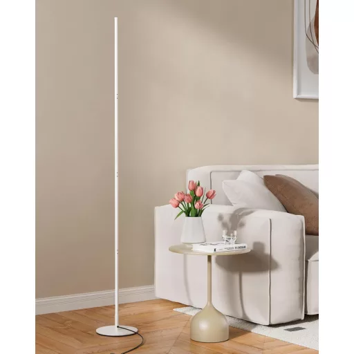 EDISHINE 2 db Állólámpa Szett - Fehér LED Padlólámpa, Szabályozható Fényerő, 3000K Meleg Fény, 146 cm Állítható Magasság, Memória Funkcióval