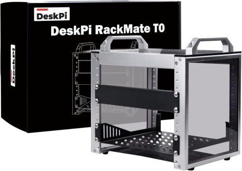 Dulap server GeeekPi 4U - Rack de 10" pentru echipamente de rețea, server și AV - Carcasă din aluminiu DeskPi RackMate T0, cu ventilație bună, pentru uz casnic și IR