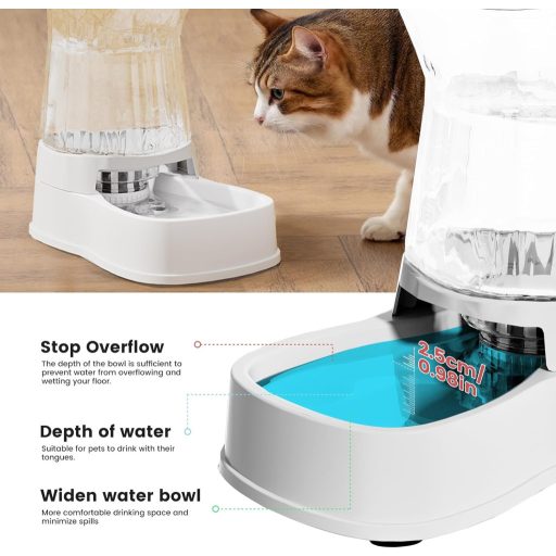 Gardner Pet Automata Macskaeledel és Vízadagoló 3.85L, Áramellátás Nélkül, BPA-Mentes, Közepes/Nagy Háziállatok