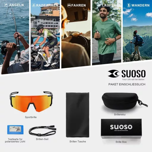 Pánske športové cyklistické okuliare Suoso