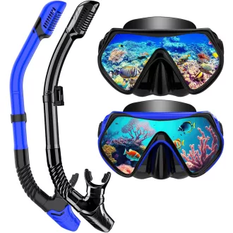   LITTLEJSY Snorkel szett felnőtteknek páramentes búvármaszk és száraz snorkelcsővel