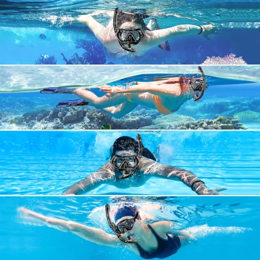 LITTLEJSY Snorkel szett felnőtteknek páramentes búvármaszk és száraz snorkelcsővel
