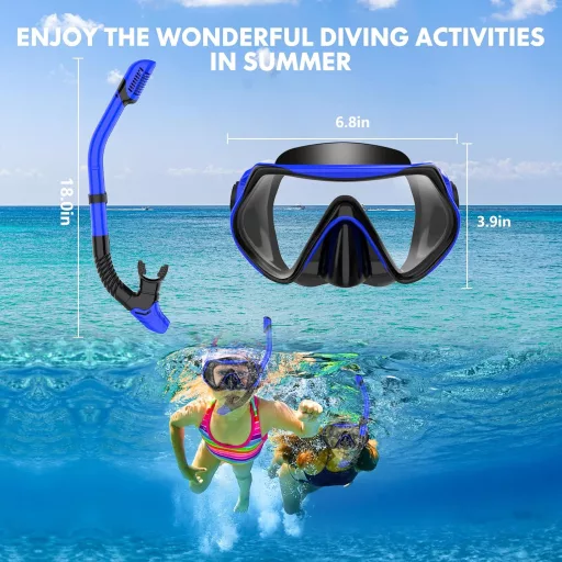 LITTLEJSY Snorkel szett felnőtteknek páramentes búvármaszk és száraz snorkelcsővel