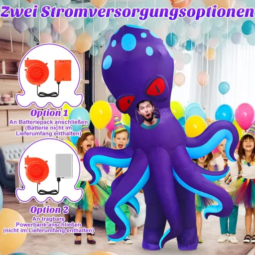 Danxilu Felfújható Jelmez Felnőtteknek - Polip és Dinoszaurusz Teljes Test Állatjelmez Férfiaknak és Nőknek - Vicces Cosplay, Party és Ünnep