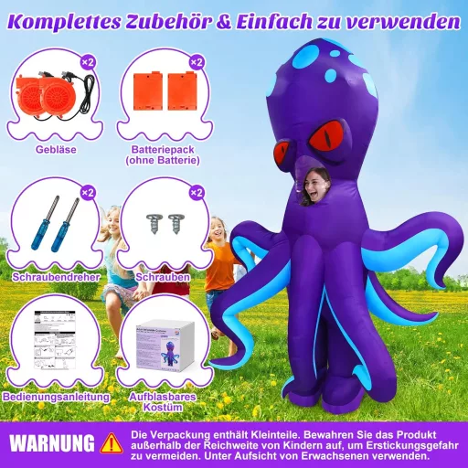 Danxilu Felfújható Jelmez Felnőtteknek - Polip és Dinoszaurusz Teljes Test Állatjelmez Férfiaknak és Nőknek - Vicces Cosplay, Party és Ünnep