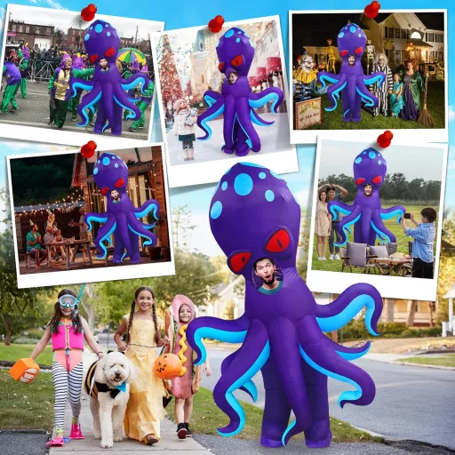 Danxilu Felfújható Jelmez Felnőtteknek - Polip és Dinoszaurusz Teljes Test Állatjelmez Férfiaknak és Nőknek - Vicces Cosplay, Party és Ünnep