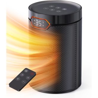   QEXREED 1500W PTC Ventilátoros Fűtőgép Termosztáttal, Távirányítóval és 24H Időzítővel