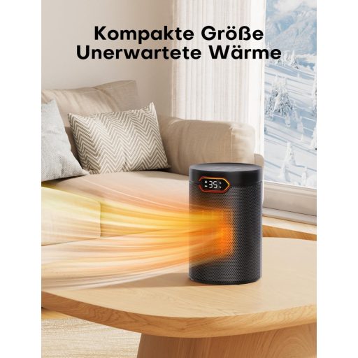 QEXREED 1500W PTC Ventilátoros Fűtőgép Termosztáttal, Távirányítóval és 24H Időzítővel