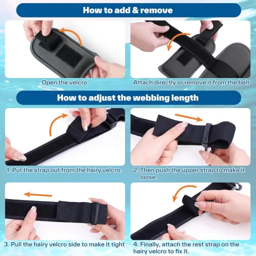 Sportneer Pojas za plivanje s podesivom uzgonom - Pojas za vodeni jogging za plivanje i vodeni aerobik, plavi fitness pojas za plivanje za odrasle