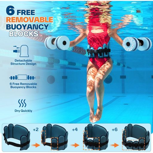 Sportneer Úszóöv Állítható Felhajtóerővel - Vízi Jogging Öv Úszáshoz és Vízi Aerobikhoz, Kék Fitness Úszóöv Felnőtteknek