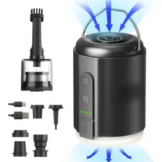   Pompă electrică Origem pentru saltea, pompă portabilă cu acumulator cu lampă de camping