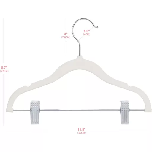 ManGotree 30 cm gyerek bársony ruhaakasztó csúszásmentes 16 db fehér