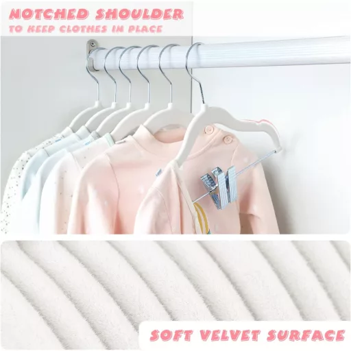 ManGotree 30 cm gyerek bársony ruhaakasztó csúszásmentes 16 db fehér