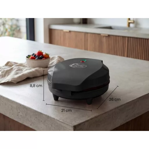 Bestron szívforma gofrisütő, 700W, antilengő bevonattal, fekete