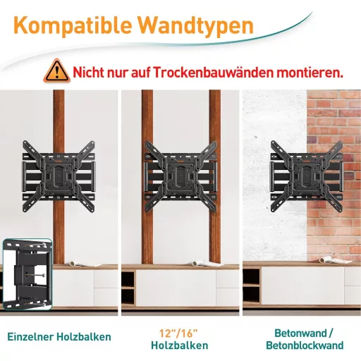 ELIVED Ultra Vékony TV Fali Tartó 26-60 Colos Tévéhez, Dönthető Forgatható Konzol