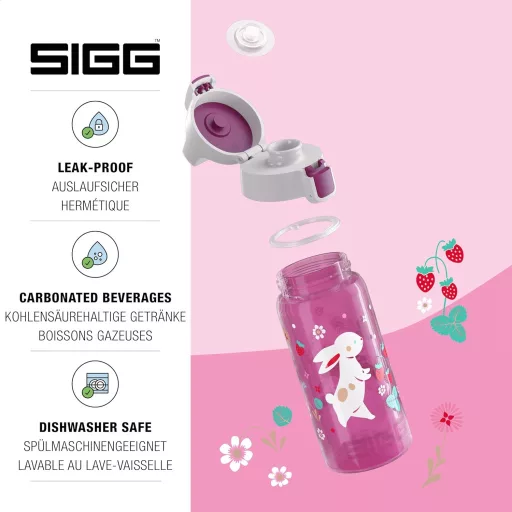 SIGG Viva One gyerekitalos palack 0,5L szódásüdítőhöz szivacsmentes - 2 Happy Bunnies, 2 special edition
