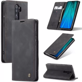   Husă tip carte Cracedily pentru Xiaomi Redmi Note 8 Pro, cu suport pentru carduri magnetic și funcție de stand, negru