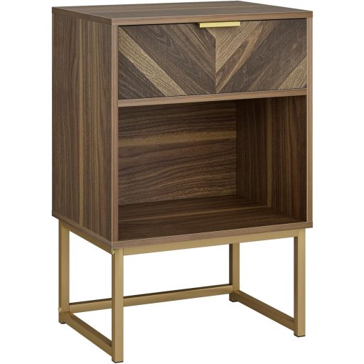 Nočný stolík HEYZOEY s otvoreným úložným priestorom, orech, 40x30x60 cm