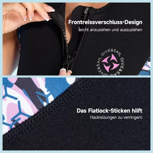 X-mAnTA Pantaloni scurți de neopren pentru scufundări, damă, 2mm - Top de neopren fără mâneci, cu fermoar - Vestă neagră de scufundări pentru înot, caiac, surfing