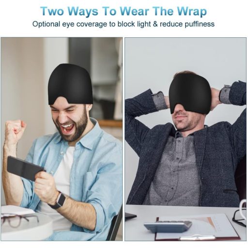 Mască de răcire anti-migrenă AOOWU 360° pentru ameliorarea durerilor de cap și a ochilor umflați