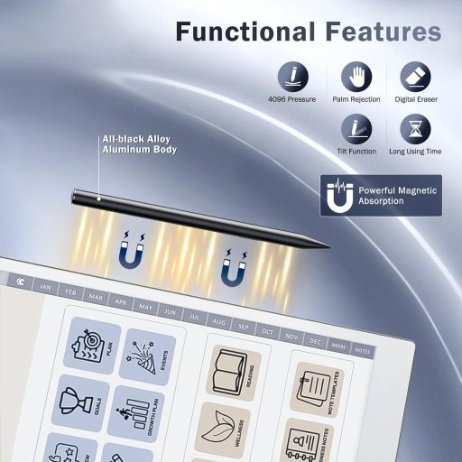 TiMOVO Mágneses Stylus Toll Remarkable Paper Pro-hoz, 4096 Nyomásérzékenység