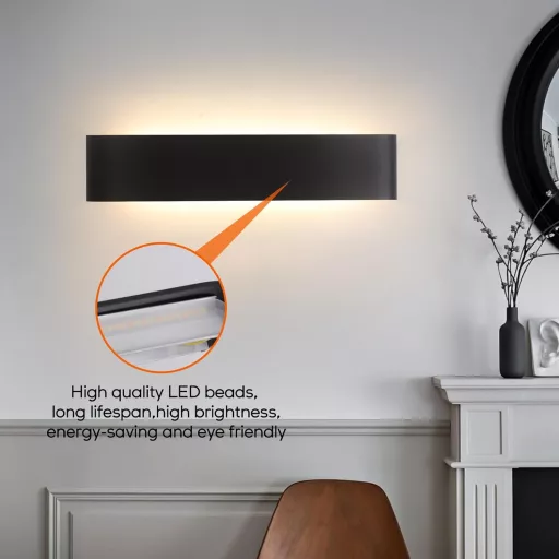 Mille Lucciole 18W LED fali lámpa fekete 28cm 2db szett