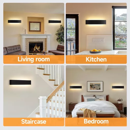 Mille Lucciole 18W LED fali lámpa fekete 28cm 2db szett