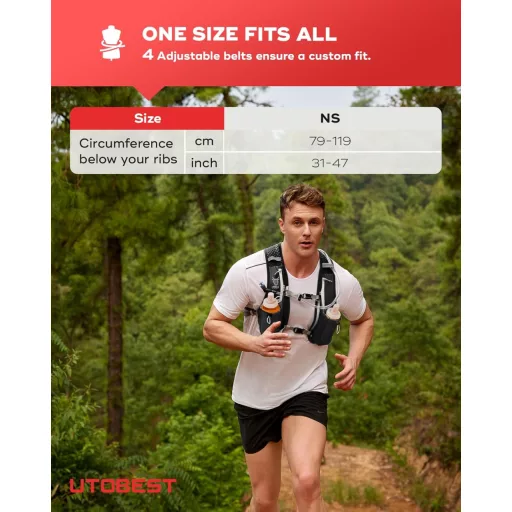 UTOBEST 5L ruksak za trčanje, reflektirajući prsluk za trčanje za muškarce i žene