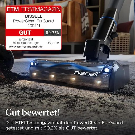 BISSELL PowerClean FurGuard Akkumulátoros Porszívó HEPA Szűrővel és Öntisztító Kefe