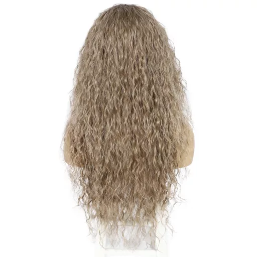 Sapphirewigs Ombre Barna Szintetikus Göndör Paróka Nőknek, Szőke, Hőálló, 66cm