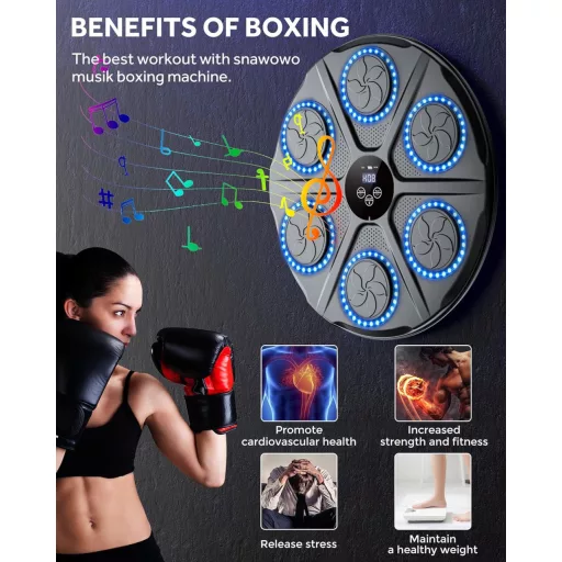 Yorraka Bluetooth Zenés Boxzsák LED Világítással 12 Sebességfokozat Felnőtteknek