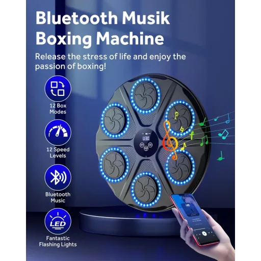 Yorraka Bluetooth Zenés Boxzsák LED Világítással 12 Sebességfokozat Felnőtteknek