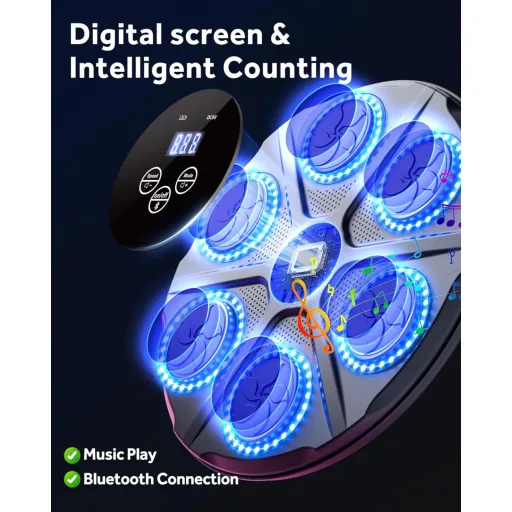 Yorraka Bluetooth Zenés Boxzsák LED Világítással 12 Sebességfokozat Felnőtteknek