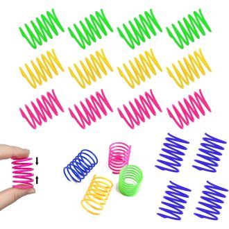   MOVKZACV 20 ks Špirálová hračka pre mačky, interaktívna farebná hračka pre mačiatka