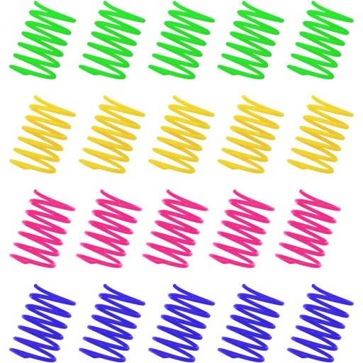 MOVKZACV 20 db Spirál Macska Játék Interaktív Színes Cicajáték Kiscicáknak