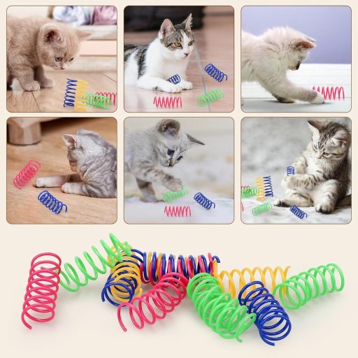 MOVKZACV 20 buc. Jucării Spirale pentru Pisici, Jucării Colorate Interactive pentru Pisoi