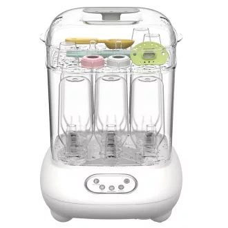   Elektrický parný sterilizátor a sušička fliaš femometer family pre 9 fliaš, biela