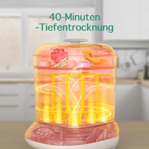 Elektrický parný sterilizátor a sušička fliaš femometer family pre 9 fliaš, biela