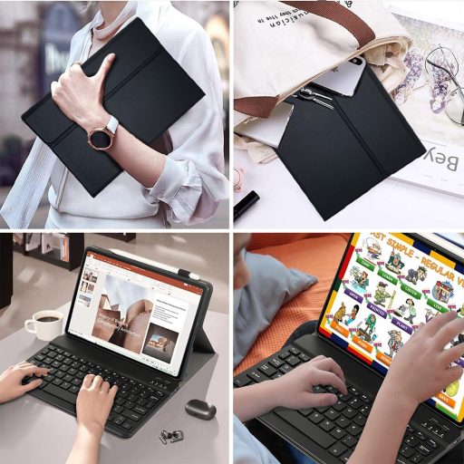 Leleyo Fire Max 11 Mágneses Billentyűzetes Tok QWERTY Eltávolítható Fekete