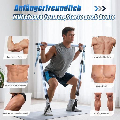 ALongSong Pilates rúd ellenállásos gumikötél szett 180-360 LBS fitnesz edzéshez